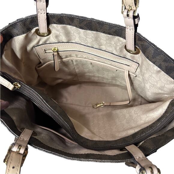 MICHAEL KORS Brown Signature Coated Canvas Tote Shoulder Bag - Picture 8 of 14